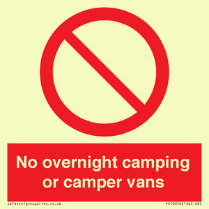 No overnight camping or camper vans
